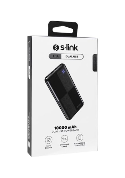 S-link Ip-g12n 10000mah Micro+usb+ Type-c Giriş+çıkış Siyah Taşınabilir Pil Şarj Cihazı Powerbank