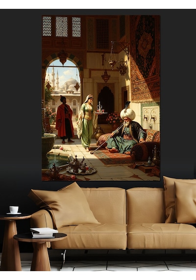 Ahşap Tablo Tarihi Saray İçi Sahnesi