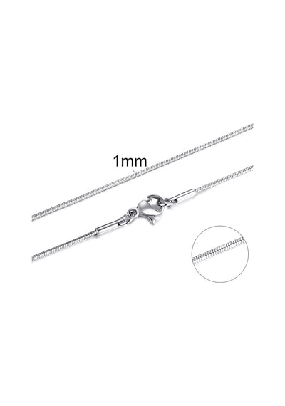 Rua Jewelry Yuvarlak Yılan Model Zincir Paslanmaz Çelik Kolye Gümüş 1 M