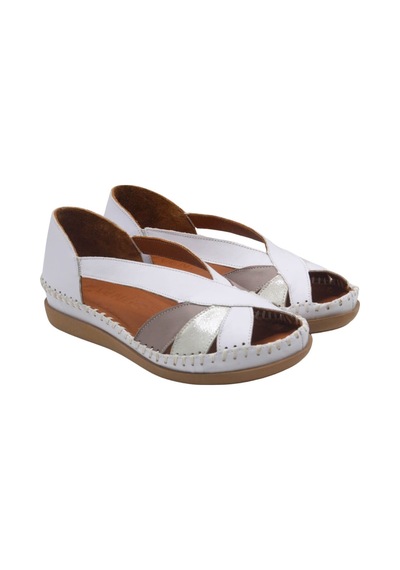 Kadın Comfort Deri Sandalet Beyaz 25033542y 25033542y