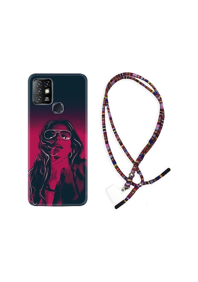 Infinix Hot 10 Kılıf Rasta Boyun Askılı Girl 1647