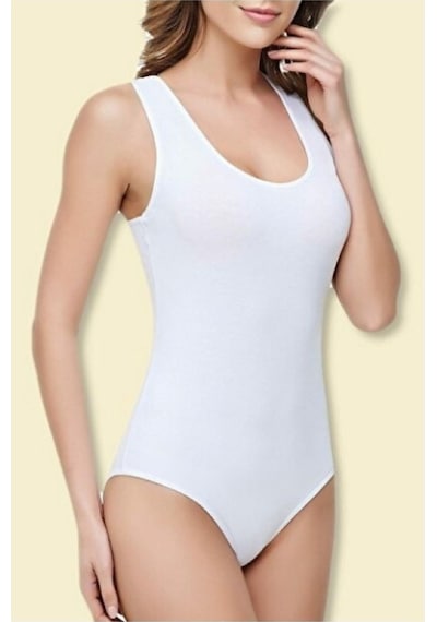 Kit İç Giyim Tutku 149 3'lü Kalın Askılı Kadın Çıtçıtlı Body - Atlet Beyaz