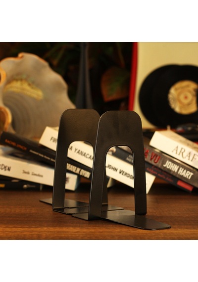 Metal Siyah 2'li SET Kitap Tutucu, Kitap Desteği