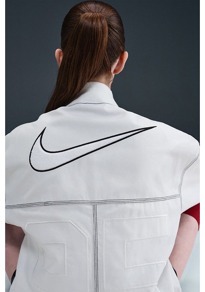 Nike Clothing Street Gx Oversized Cargo Jacket Bol Kesim Ferrmuarlı Kanvas Kadın Ceket Beyaz