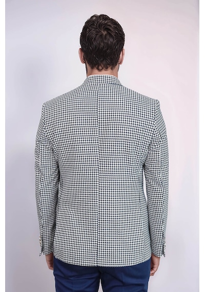 Lacivert Kazayağı Desenli Gold Renk Metal Düğmeli Slim Fit Erkek Blazer Ceket - Wessi Navy Blue Lacivert Kazayağı Desenli Gold Renk Metal Düğmeli Slim Fit Erkek Blazer Ceket - Wessi Navy Blue