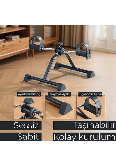 Mini Pedal Egzersiz Kondisyon Bisikleti Taşınabilir Dirençli Ev Aleti El Ve Ayak Pedallı Spor Cihazı