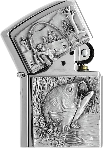 Zippo Bass Fishing Logo Açık Gri - Füme