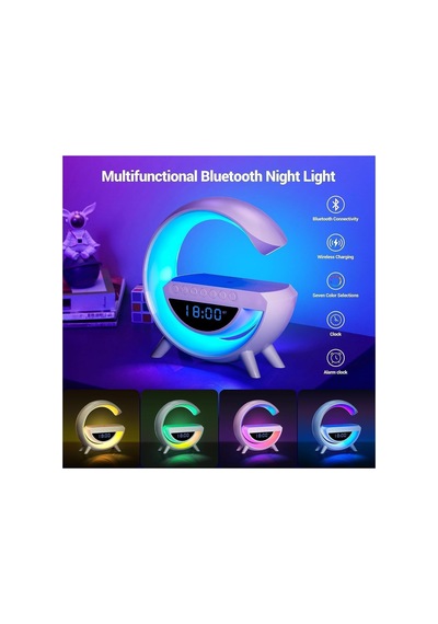 Bt-3401 Bluetooth G Hoparlör Masa Saati Alarm Wireless Şarj Müzik Çalar Kablosuz Taşınabilir Speaker