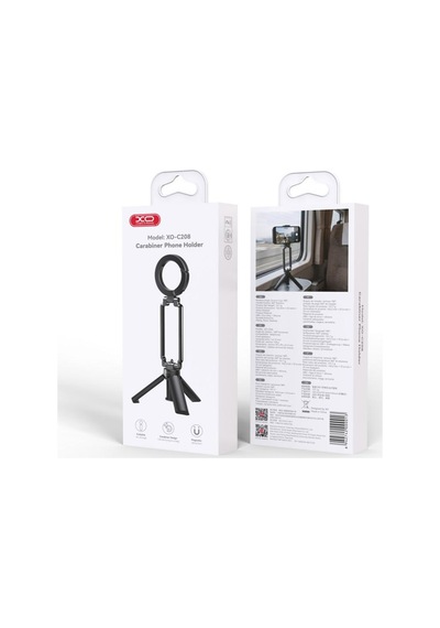 C208 Karabinalı Telefon Tutucu Klipsli Çanta Ve Kemer Askılı Tripod Stand