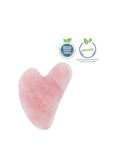 Seay Pembe Kuvars Taşı Gua Sha Yüz Bakımı Kalp Guasha Pembe Quartz Face Guasha 1. Kalite