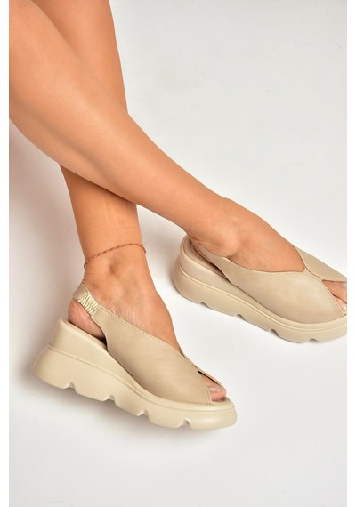 Fox Shoes U312255009 Ten Kalın Tabanlı Kadın Sandalet Ten-suni Deri Ten Rengi