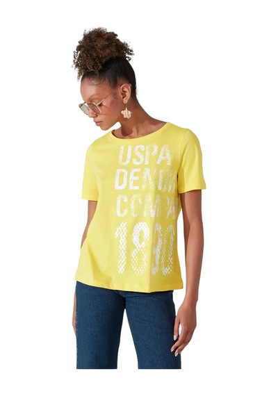 U.S. Polo Assn. Kadın Bisiklet Yaka Tişört 1570800 Sari