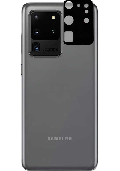 Ceponya Galaxy S20 Ultra 3D Kamera Lens Koruyucu Temperli Cam Siyah
