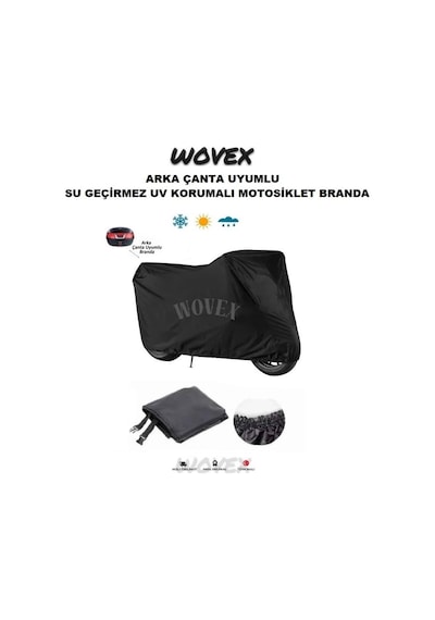 Vespa Gts 300 Super Motosiklet Brandası Topcase Uyumlu Su Geçirmez Branda,örtü,siyah