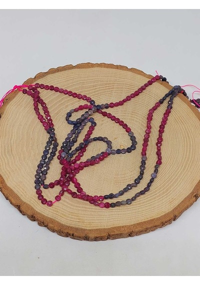 Bileklik Boy Yakut & Safir Taşı Yassı Dizi 2.5 4mm 51206 Yarım Dizi 17cm Uzunluğundadır Çok Renkli