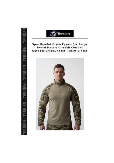 Terrien Spor Kıyafet Giyim Eşyası Şık Parça Sword Metam Dirsekli Combat Outdoor Erkek&kadın T-shirt Single Çok Renkli