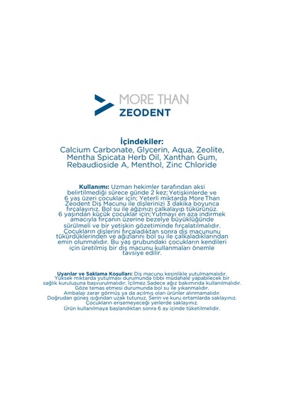 Zeodent Diş Macunu 100 Gr