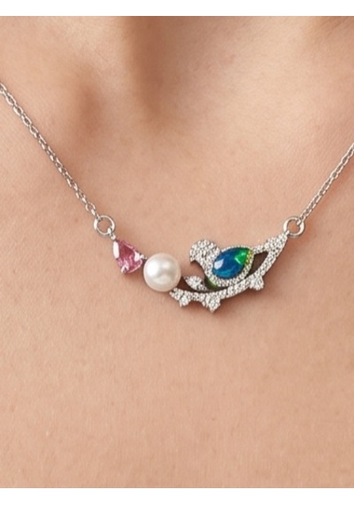 Kuş İnci Taş Pembe Taş Detaylı Kadın Çelik Kolye,hediye,özel Gün,sevgililer Günü , Anneler Günü ,gümüş Renk, Zarif,minimalist Kuş İnci Taş Pembe Taş Detaylı Kadın Çelik Kolye,hediye,özel Gün,sevgililer Günü , Anneler Günü ,gümüş Renk, Zarif,minimalist