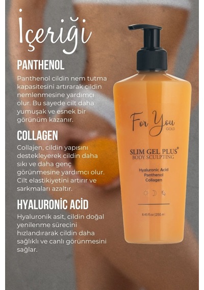 Selülit&çatlak Karşıtı Yoğun Nemlendirici Plus Slim Jel Kolajen + Hyaluronik Asit Pürüzsüz Cilt
