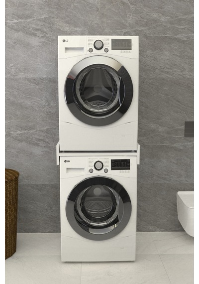Solvo Banyo Dolabı Çamaşır Ve Kurutma Makinesi Dolabı Beyaz Beyaz