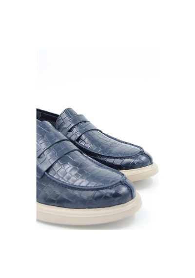 Freefoot 226825 Erkek Casual Ayakkabı - Lacivert Croco Deri Lacivert