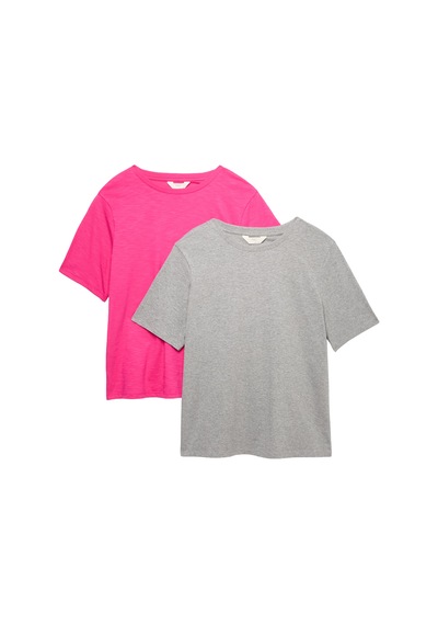 Marks & Spencer 2’li Pamuklu Pijama Üstü T37003664T Pembe