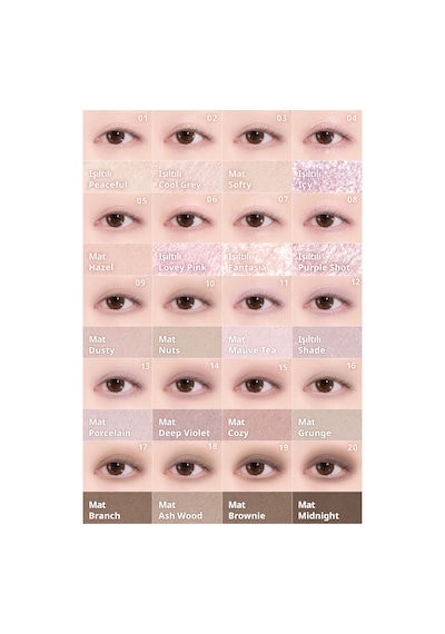 Dasique Mat Ve Işıltılı Tonlardan Oluşan 20 Renkli Far Paleti Mood Shadow Palette 02 Cool Basic 02 Cool Basic