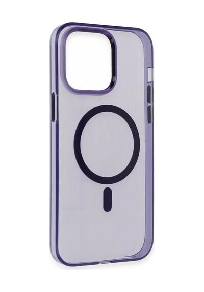 Newface Apple İphone 14 Pro Kılıf Tron Şeffaf Magsafe Kapak - Derin Mor