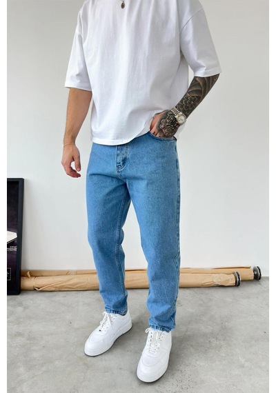 Açık Mavi Basic Boyfriend Pantolon