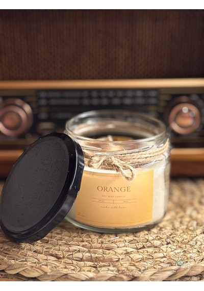 Kavanozda Portakallı Mum - Doğal Soya Wax - 200 Gr