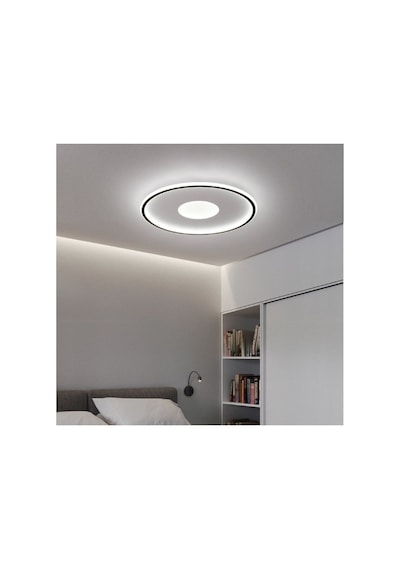Siyah Ø60cm Çember Avize 3000k Sarı Işık Led Tavan Lambası