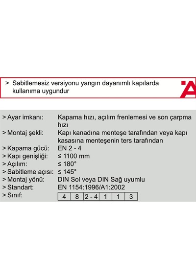 Hafele DCL 15 Dirsek Kollu Kapı Kapatıcı - Sabitlemeli