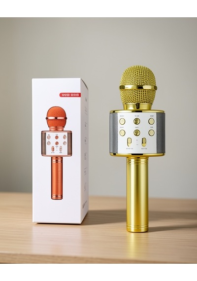 Kareoke Mikrofon Bluetooth Hoparlör Sd Kart Girişli