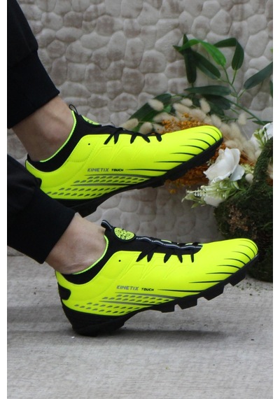 Kinetix Touch Ag Sarı Siyah Çim Saha Halı Saha Krampon Futbol Ayakkabı 001