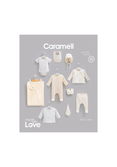 Caramell %100 Pamuk Very Nice 10'lu Set 0-3 Ay 50-56 Cm Bej Crml.zk2509.bej