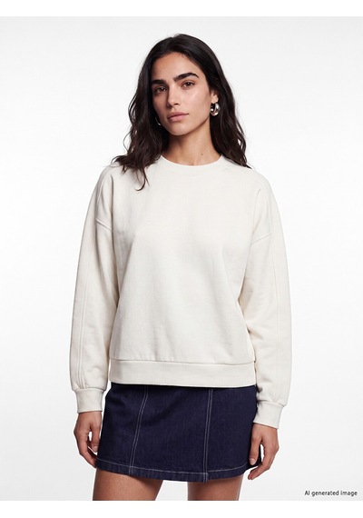 Lcw Vision Gri Soft Touch Oversize Kadın Sweatshirt