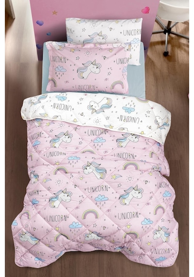 Clasy Tek Kişilik Nature Yorgan Unicorn Pembe