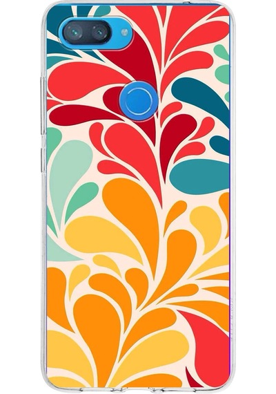 Xiaomi Mi 8 Lite İle Uyumlu 1mm Slim Fit Retro Renkler 5 Baskılı Şeffaf Kılıf Şeffaf