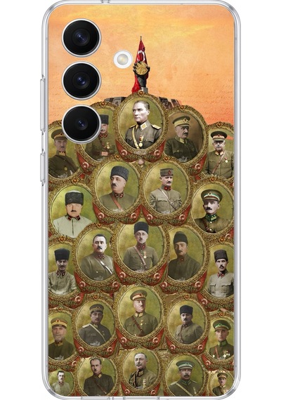 Samsung Galaxy S26 Uyumlu Atatürk Ve Kurtuluş Savaşı Komutanları Baskılı Silikon Kılıf Renkli