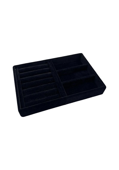 Venedik Model Süet Kumaş Siyah Renk 22 Cm / 14 Cm Çekmece İçi Takı Standı