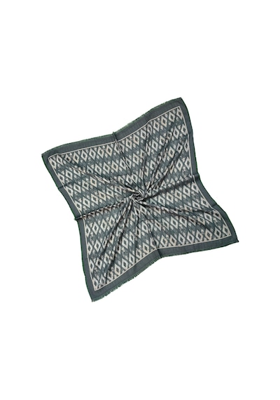Mim Eşarp Ebruli Kışlık Desenli Eşarp 95x95 Cm Füme - Antrasit