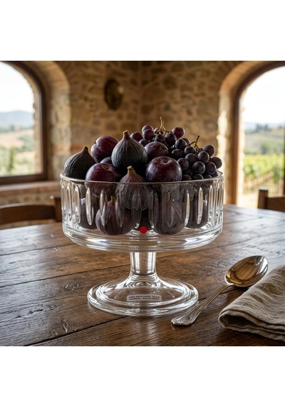 Pupa Model El Yapımı Ayaklı Cam Sunum Kasesi - Üfleme Cam Şeffaf Salata, Meyve Ve Meze Kasesi 11.5x13.5 Cm Çok Renkli