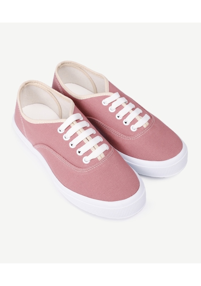 Yargıcı Düz Renk Kumaş Sneaker Pembe