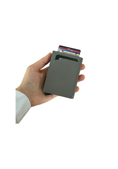 Modica Pescol - Hakiki Deri RFID Korumalı Mekanizmalı Kartlık/Cüzdan