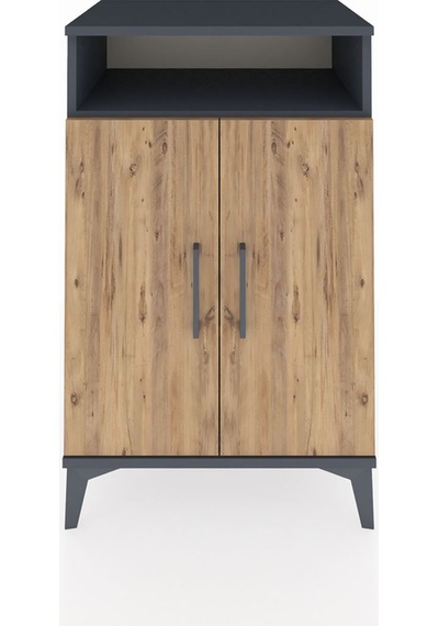 Hyperion Komodin 3 Raflı 2 Kapaklı 60x44x96 Antrasit-çam Antrasit