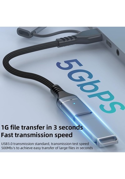 2 İn 1 5gbps Type-c And 8 Pin To Usb 3.0 Otg Adaptör Telefon Ve Notebook Uyumlu Ads-619 Acı Kahverengi