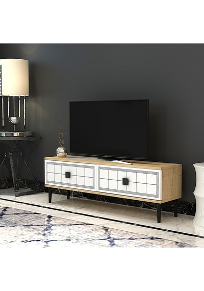 Tsa1201db - Yuka Tv Stand Safirmeşe-beyaz 120cm Safirmeşe-beyaz Tsa1201db - Yuka Tv Stand Safirmeşe-beyaz 120cm Safirmeşe-beyaz