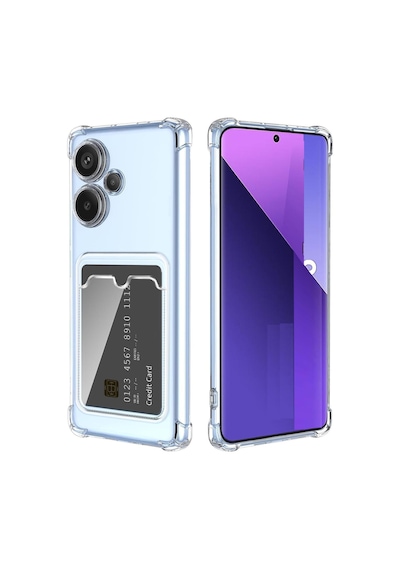 Fibaks Redmi 13 4G Uyumlu Kılıf Kamera Ve Köşe Korumalı Arkası Kartlıklı Cüzdanlı Darbe Emici Kapak