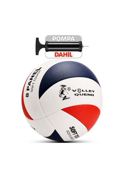 Sert Zemin Voleybol Topu Pompalı Set 8 Panel Yumuşak Deri İç-dış Mekan Uygun Dayanıklı Kv600 Kırmızı