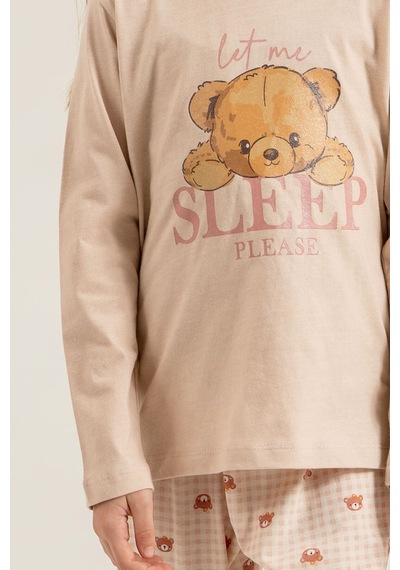 Rolypoly Kız Çocuk Let Me Sleep Please Pembe Uzun Kol Pijama Takım Rp3915-c-v1 Rp3915-c-v1